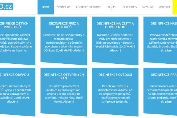 Dezinfekce v e-shopu SZO.cz mají 31 zbožových podkategorií