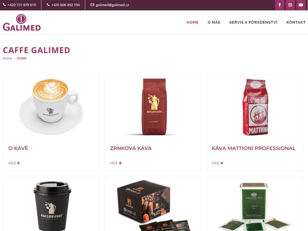 Caffe Galimed - Káva pro vaši kancelář má nový web
