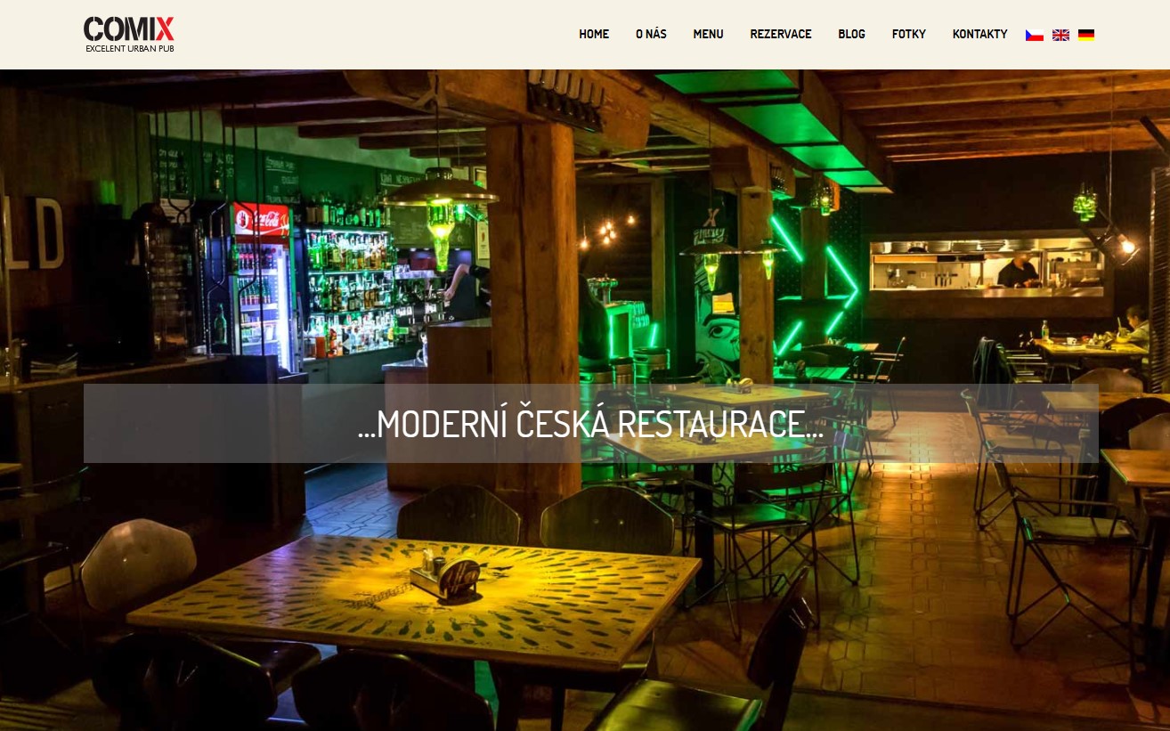 Spustili jsme nový web vynikající plzeňské restaurace COMIX PUB