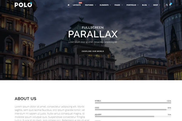 Uniweb Parallax Dark Fullwidth